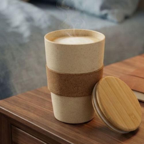 Corky Wheat Straw Mug with Bamboo Lid – 450ml H403