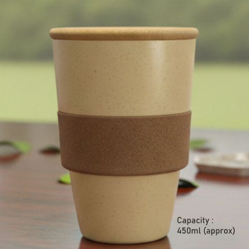 Corky Wheat Straw Mug with Bamboo Lid – 450ml H403