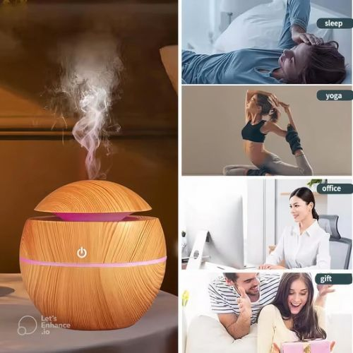Humidifier Round Humidifier Lamp | 7-Color LED Light
