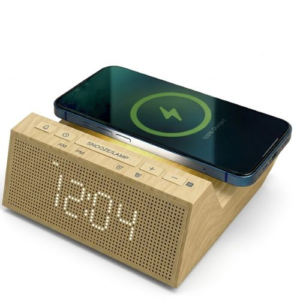 LED Bedside Lamp - H1902 With Wireless Charger And Alarm Clock