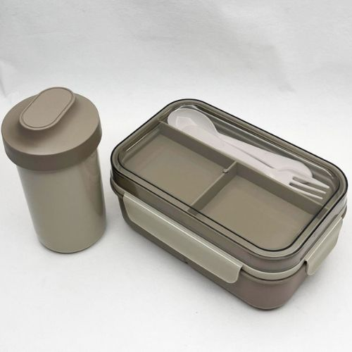 Lunch Box - H2605 3 Compartment With Bottle, Spoon & Fork