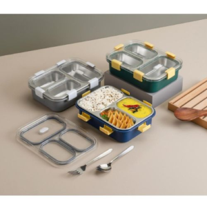 Lunch Box - H2606 2 Compartment With Spoon & Fork