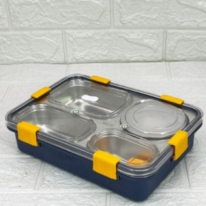 Lunch Box - H2607 4 Compartment With Spoon & Fork