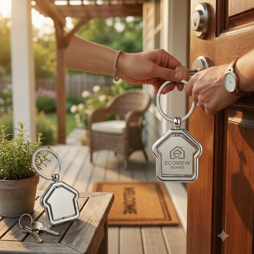 Metal Keychain - H541 Home Shape Rotating Keychain