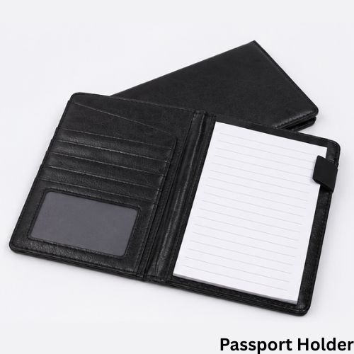 Passport Holder with Notepad PU Leather Card Slots, H1063