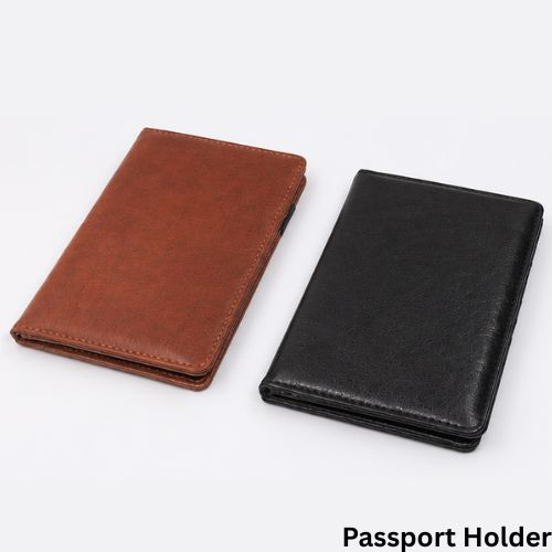Passport Holder with Notepad PU Leather Card Slots, H1063