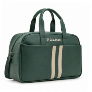 Police Green Duffle Bag – Vintage Sports Striped Bag