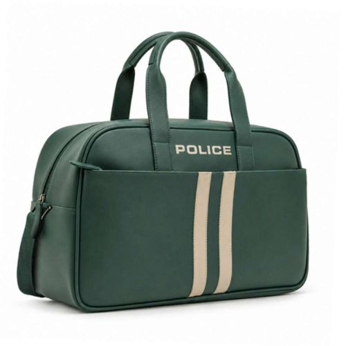 Police Green Duffle Bag – Vintage Sports Striped Bag