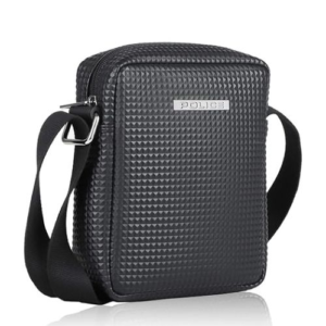 Police Pyramid Crossbody Bag - Black Textured Small Bag