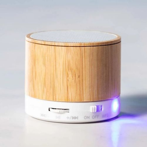 Portable Bluetooth Speaker Wood-Finish Round Speaker (MM-8)