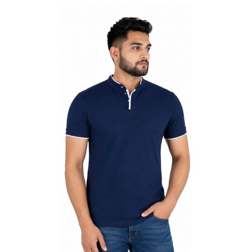 UCB Jonny Collar Polo T Shirt Cotton Elastane Band Collar