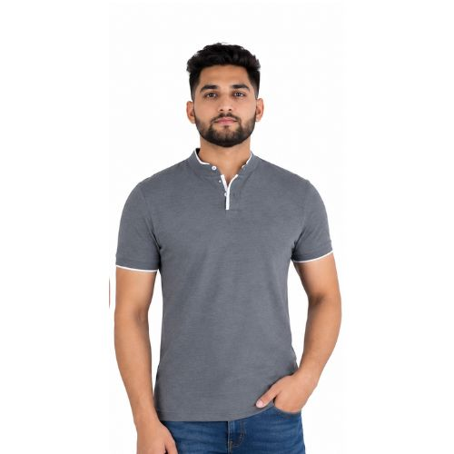 UCB Jonny Collar Polo T Shirt Cotton Elastane Band Collar