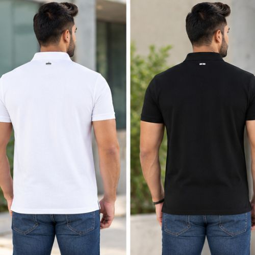 UCB Supima Cotton Polo T Shirt 100% Cotton, White & Black