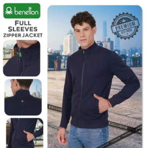 UCB Polar Fleece Jacket for Men | Icy Blue Full-Zip Winter Jacket