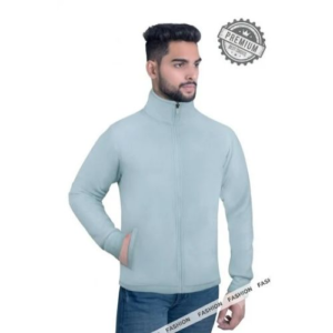UCB Polar Fleece Jacket for Men | Icy Blue Full-Zip Winter Jacket