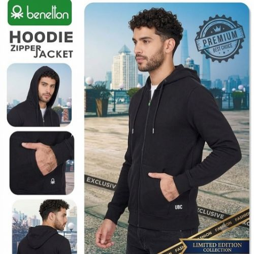 UCB Jacket Zip Up for Men | Hoodie Zipper Jacket in Grey & Black