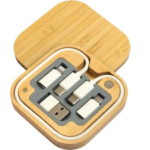 Charging Kit 3 In 1 Bamboo | Eco-Friendly Retractable Charging Kit