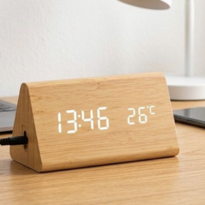Table Clock – VACTIVE Wooden LED Bamboo Table Clock