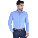 Poly Cotton Shirt for Men | UCB Full Sleeve Sky Blue Shirt