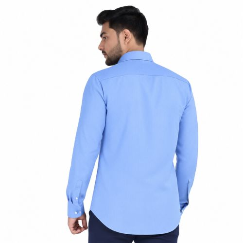 Poly Cotton Shirt for Men | UCB Full Sleeve Sky Blue Shirt