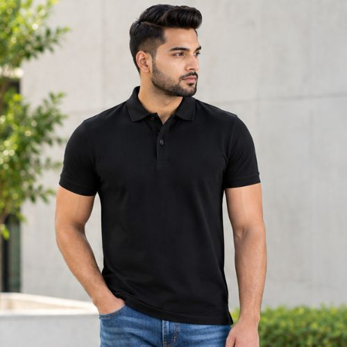 Supima Cotton Polo T Shirt for Men | UCB 100% Cotton, White & Black